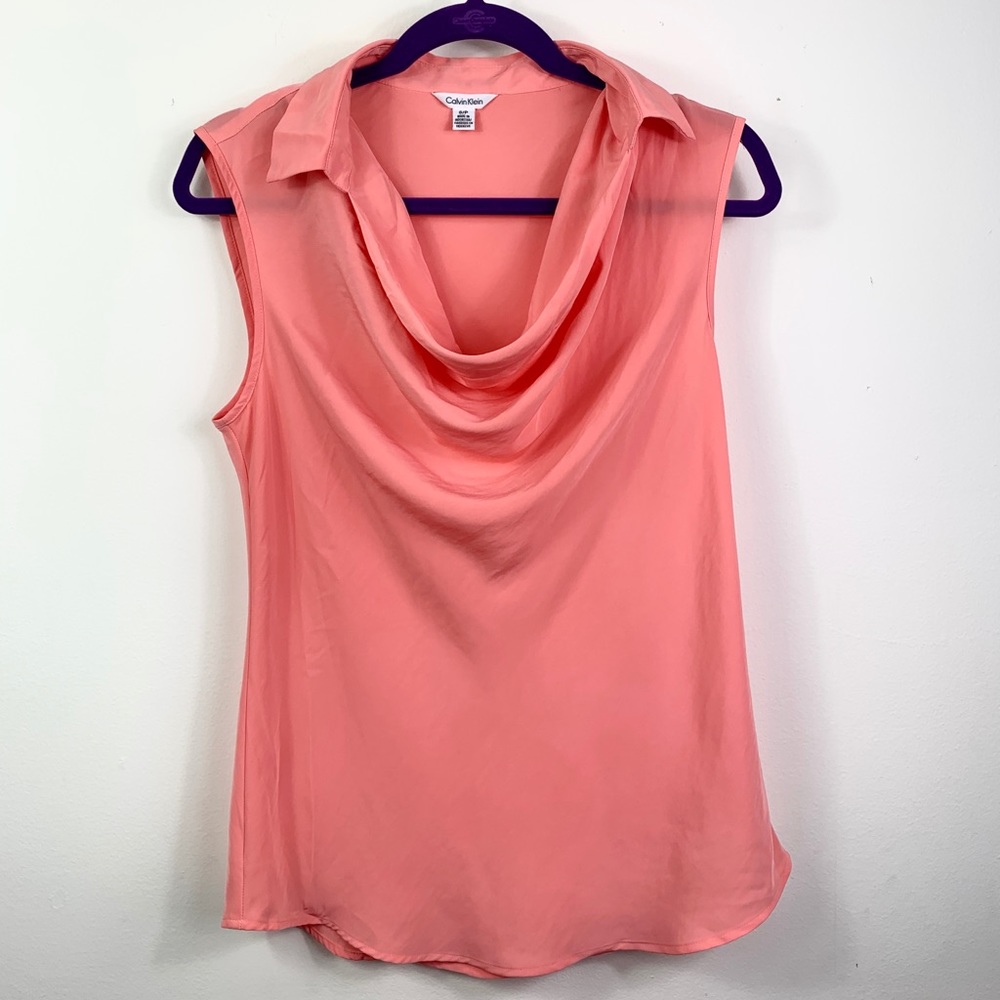 Calvin Klein Sleeveless Blouse Shimmer Top Small